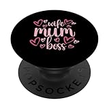 Wife Mum Boss - Lindo Regalo del día de la Madre - Mums The Boss PopSockets PopGrip Adhesivo