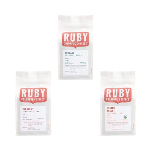 Bean Box Coffee Sampler - Roasted by Ruby, 3-Pack, Freshly Ground Coffee, Gourmet Coffee