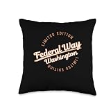 Retro Athletic Federal Way WA Apparel Throw Pillow