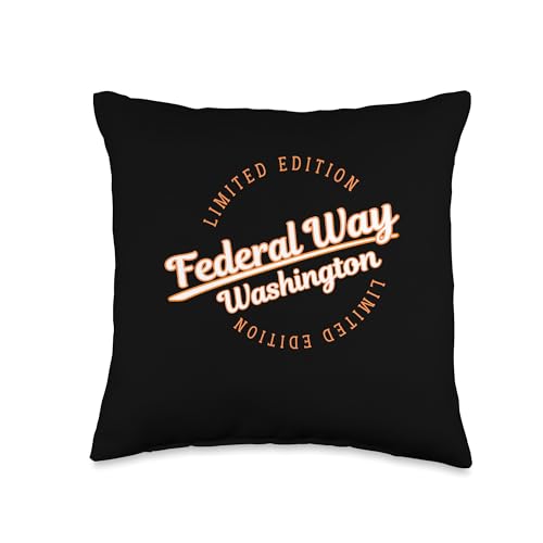 Retro Athletic Federal Way WA Apparel Throw Pillow