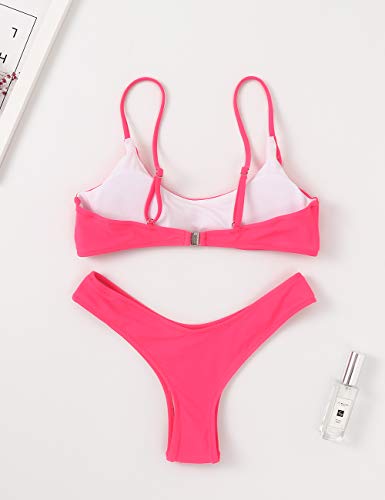 Womens Swimsuits 2 Pcs Brazilian Top Thong Bikini Set High Waisted Bathing Suits for Women