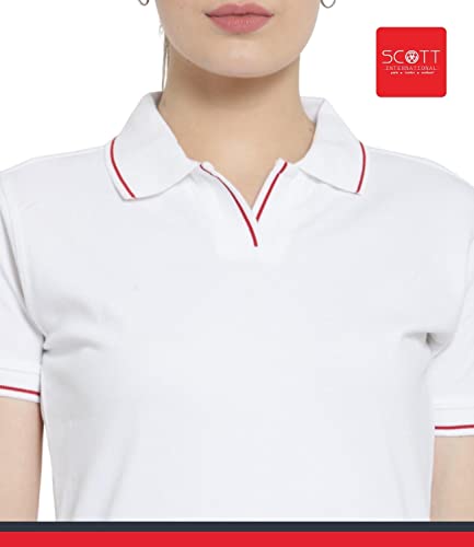 Image of Scott International Women's Regular Fit 100% Pure Organic Cotton Polo T-Shirt | Womens Polo Collar Neck T-Shirt | Cotton Plain Polo Neck Half Sleeve T-Shirt | Tshirts for Women