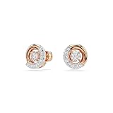 Swarovski Kolczyki zapinane na sztyft Dextera, Szlif okrągły, Białe, Powłoka w odcieniu różowego złota