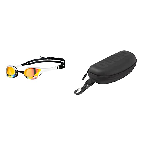 ARENA Unisex – Erwachsene Cobra Ultra Swipe Mr (Yell-White) Swim Goggles, Mehrfarbig, 1 & Unisex – Erwachsene Schwimmbrillen Etui, All-Black, one Size