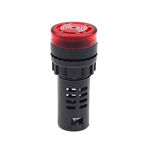 AD16-22SM 22mm Flash Signal Light LED Active Buzzer Beep Alarm Indicator (110,22MM red)