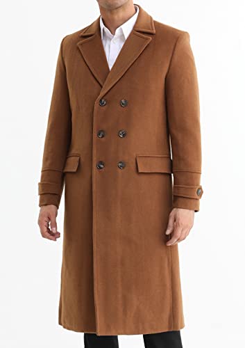 Aptro Men's Overcoat Wool Long Trench Coat Thickened Lining 1818 Camel Xl #TOP1