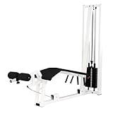 Sport-Thieme Beinbeugemaschine SQ | Profi Fitnessgerät für Oberschenkeltraining | Einzelstation 80 kg Steckgewicht | Weiß Schwarz | Metallgestell Kunstlederpolster 240x60x200 cm