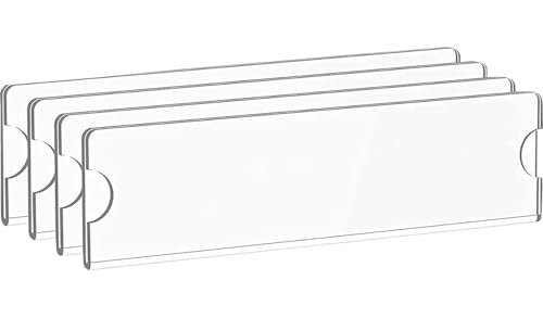 Image of JBM MART Clear Acrylic Wall Name Plate Holder, 5 x 20 cm, Side-Loading Sign Frame with Adhesive Tapes, for Home, Office, Classroom, Pack of 4