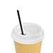 Juvale Disposable Coffee Cups with Lids & Straws - 8-Ounce, Brown Ripple, 50 Count - Insulated Disposable Paper Cups for Hot Coffee & On-the-Go Use - Compostable, No-Wax Lid Design 8