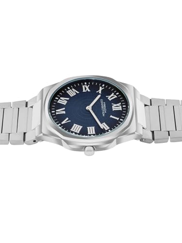 Image of French Connection Textured Blue Round Dial with Stainless Steel Strap Watch for Mens - FCN0125USM