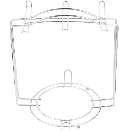 Luxshiny Coffee Cup Holder Iron Tea Cup Rack Stand for Counter with 6 Hooks, Tea Cup Display Rack Saucer Holder, Teacup Organiser for China Coffee Mug - Silver