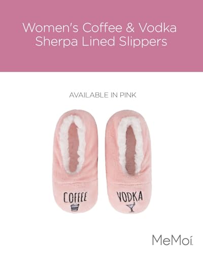 MeMoi Women's Coffee & Vodka Sherpa Lined Slippers2