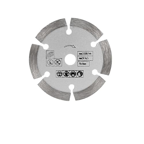 Disque de coupe diamanté 75mm en lot de 2 pour la pierre et le béton de chantier