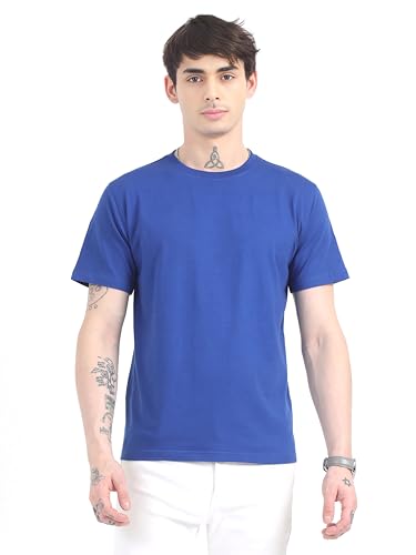 Image of Men's Plain Cotton Crew Neck T-Shirt Regular Fit Short Sleeve Tee