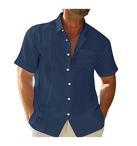 Chemise en lin homme manches courtes anti-transpiration pour un été sans effort