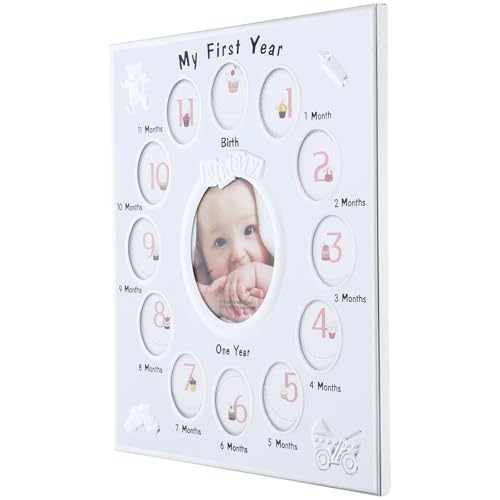 Cadre photo pour bébé blanc en métal cadeau de naissance idéal