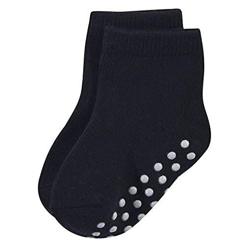 Touched By Nature Baby Boys Organic Cotton With Non-Skid Gripper For Fall Resistance Casual Sock, Solid Black Pink, 6-12 Months Us #TOP5
