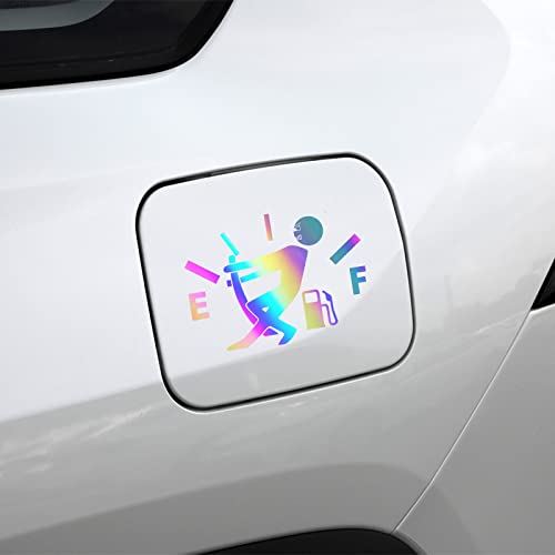 Bilisin Car Fuel Tank Cap Reflective Stickers Funny Human Shape Universal Car Vinyl Stickers For Most Vehicle Car Truck Gas Cap Door Multicolour #TOP2