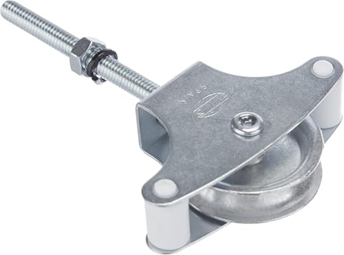 Amig - Polea con Roldana metálica para tendedero de Ropa | Fabricada en Acero | Roldana metálica de 39mm | Incluye Tornillo de sujeción y guías | Polea tendedero Segura | Polea tendedero Exterior
