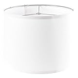 Pure White Medium Drum Lamp Shades 13' Top x 13' Bottom x 10' High (Spider) Modern Natural Linen Lampshade for Table Lamp & Bedside Lamp - Handcrafted - Perfect for Art Decor