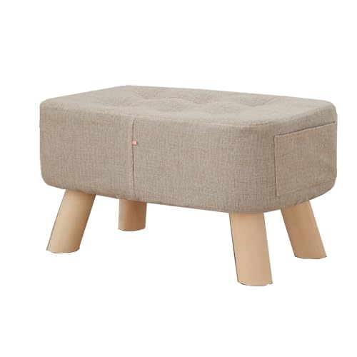 Tabouret de vanité rembourré blanc avec fonction changement de chaussures