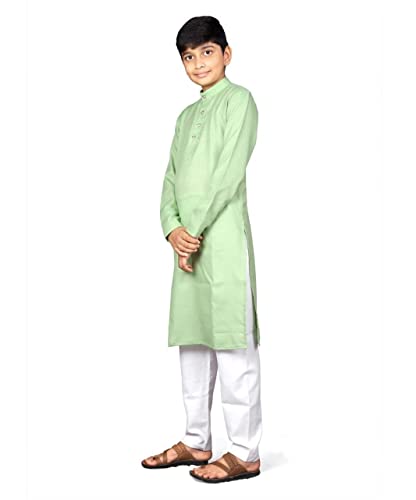 Image of ROYALICA black Indian Kids Dress, Boys Festive and Party Kurta, Kurta Pyjama Set, Wedding Kids Dress, Boys Pyjama Kurta, Indian Kids Yellow Kurta Pyjama (15-16 YEAR, SKY BLUE)