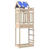vidaXL Spielturm Braun 85 x 52,5 x 239 cm Massives Kiefernholz, Moderne, robuste Spielanlage, Kinderspielplatz, Spielturm, Familienbereich, Frühling, Spaß für Kids