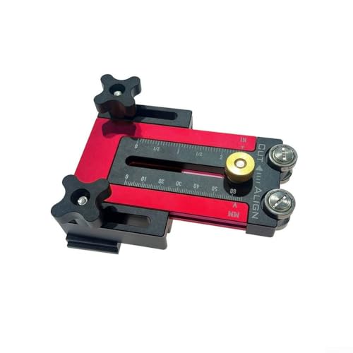 Guida per sega da tavolo per la lavorazione del legno, con dimensioni regolabili e maggiore stabilità di scorrimento per tagli di precisione (rosso)