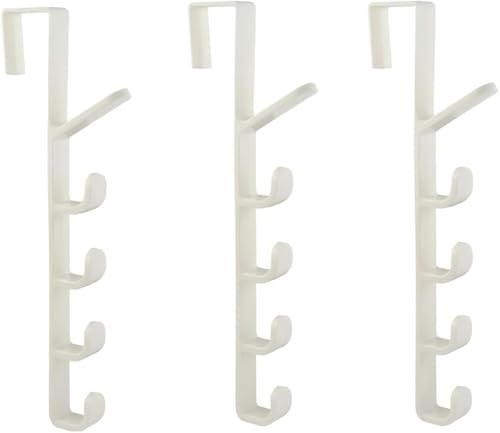 Over The Door Hook，Bathroom Door Towel Rack Coat Hanger Hooks for Hanging Clothes Scarfs Hats Towel Over The Door Hooks Rack Plastics Closet Heavy Duty for Hanging Coat Clothes Hanger(3 PCS)