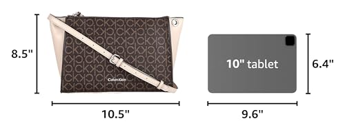Image of Calvin Klein Reyna Crossbody, Brown /Khaki /Mushroom Logo