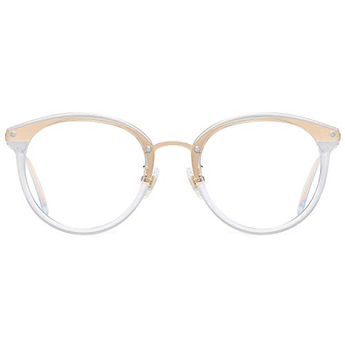 SOJOS Retro Round Blue Light Blocking Glasses TR90 Computer Eyeglasses Ashley SJ9001