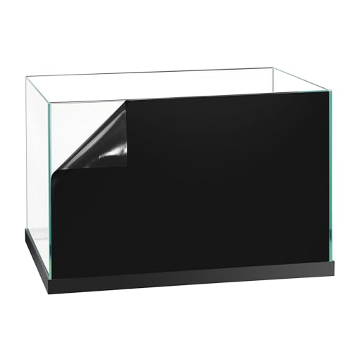 Aquarium Hintergrund Folie 50x50 cm | Aquarium Folie Rückwand aus PVC mit hoher Deckkraft | Rückwandfolie selbstklebend für einfache Montage | Klebefolie einfarbig für Aquarium und Terrarium | Schwarz