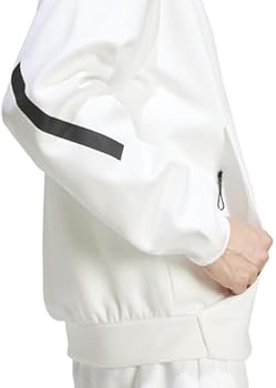 adidas Z.n.e. Moletom masculino com capuz e zíper, Branco, XGG