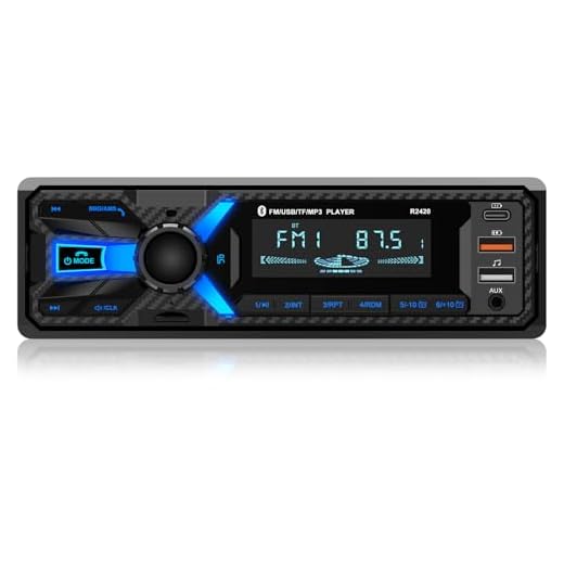 RDS Autoradio Bluetooth,Stereo Auto Bluetooth Con Porta di Ricarica Type-C FM/AM Radio Bluetooth Auto, Autoradio 1 din Supporto due USB/AUX in/SD/TF/WMA/WAV/MP3 Player/iOS Android