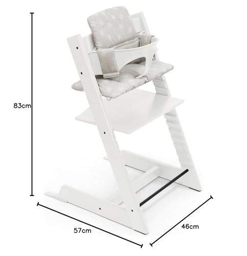 Seggiolone Stokke Tripp Trapp (White) Con Cuscino Ocs (Star Silver) - Include Sedia Tripp Trapp, Baby Set 2 Per Bambini Da 6 A 36 Mesi E Cuscino - Regolabile, Ergonomico E Facile Da Pulire - 8