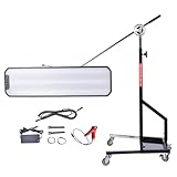 AKWH 95cm Heavy Duty PDR Light PDR LED Lamp Reflector Board Dent Repair Tools LED Light Reflection Board with Wheels/Adjustable Holder Hand Tool Set Black