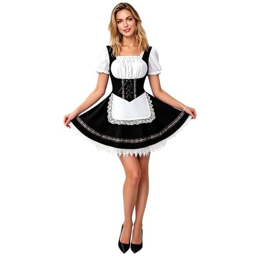 Robe bavaroise courte pour femme : le costume 3 pièces idéal pour célébrer la Fête de la Bière