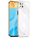 HONLEN Custodia per OPPO Reno4 Z 5G (6.57" Inches), Cover Morbida in Silicone TPU, Design del Telaio Galvanico - Bianco