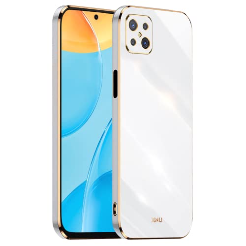 HONLEN Custodia per OPPO Reno4 Z 5G (6.57' Inches), Cover Morbida in Silicone TPU, Design del Telaio Galvanico - Bianco