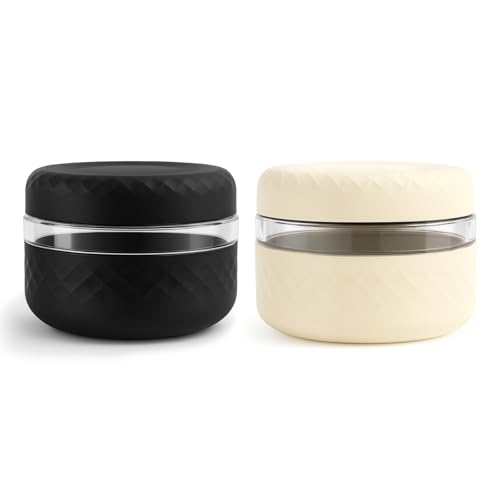 Image of 16 oz /2 Cup Glass Lunch Bowl Containers with Lids, 2 Pack, BPA-Free
