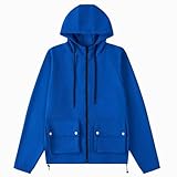 Sudadera con capucha para hombre, sudadera con capucha para hombre, sudadera casual de color liso, con cordón, entrenamiento, gimnasio, deportes, ropa deportiva al aire libre, T-469 Azul, 3XL