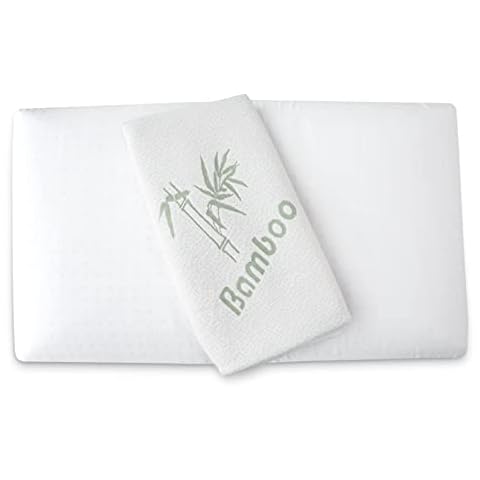 Siebenschläfer Orthopädisches Nackenstützkissen - Kopfkissen aus druckausgleichendem Visko-Gelschaum (Memory Foam) mit Bamboo-Bezug - Kissen in 72x42cm - Höhe 15cm Cover