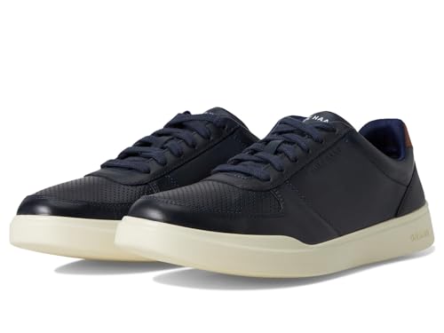 Cole Haan Men's Grand+ Pureshot Court Sneakers, Navy Blazer/British Tan/Ivory, 9-M US