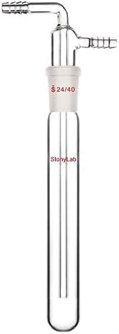 stonylab Glass Vacuum Cold Trap Bubbler with 10mm Serrated Hose, 200mm Length Below The 24/40 Joint