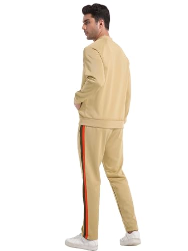 W JIANWANG Mens Tracksuit Sweatsuits 2 Piece Casual Jogging Warm Up Full Zip Athletic Long Sleeve Sets4