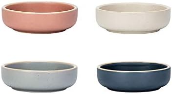 MDZF SWEET HOME Porcelain Sauce Dishes, Side Dish Sushi Dipping Bowls Matte Glaze Tableware Serving Dish Appetizer Plates Stackable Ramekins, Set of 4