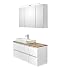 Produktbild Pelipal - BALU 13 - Badmöbel-Set 110 cm - Keramik-Aufsatzwaschbecken - Badset, Komplettset, 3-teilig mit LED Spiegelschrank usw. in weiß Glanz/Riviera Eiche quer