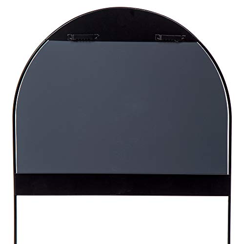 Truu Design Decorative Semicirucular Mirror With Foldable Shelf, 15 X 12 Inches, Black #TOP4