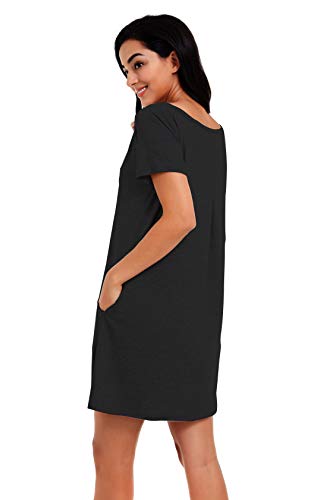 Image of Alaster Women's Casual Summer T Shirt Dress Loose Short Sleeve Tunic Dress with Pocket for Women