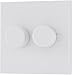 Price comparison product image BG Electrical 982P-0J Double Round Push Button Dimmer Light Switch, White Moulded, Square Edge, 2-Way, 400 Watts